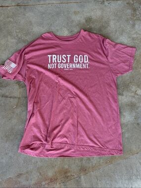 ComfortFit 'Trust God Not Government' Short Sleeve Tee - Dusty Rose